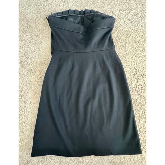 VTG Juicy Couture Strapless Formal Mini Dress Bow Corset Sz 2 Wool blend LBD - Picture 10 of 13